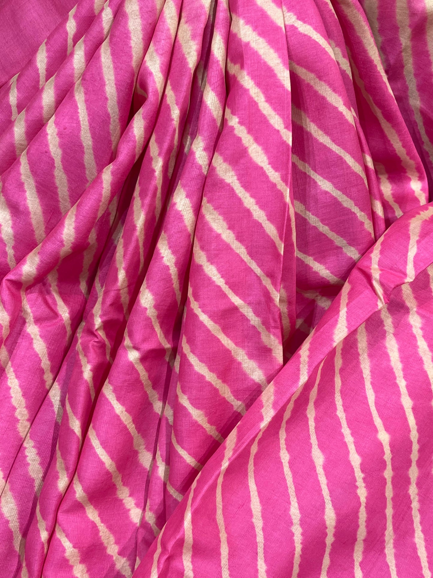 PINK TASSAR PURE HANDLOOM LEHERIYA SAREE
