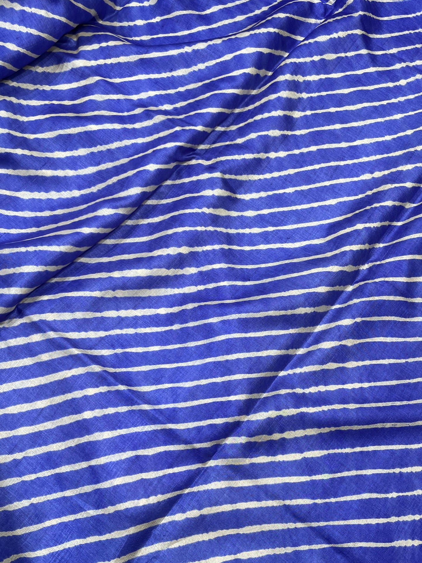 ROYAL BLUE TASSAR PURE HANDLOOM LEHERIYA SAREE