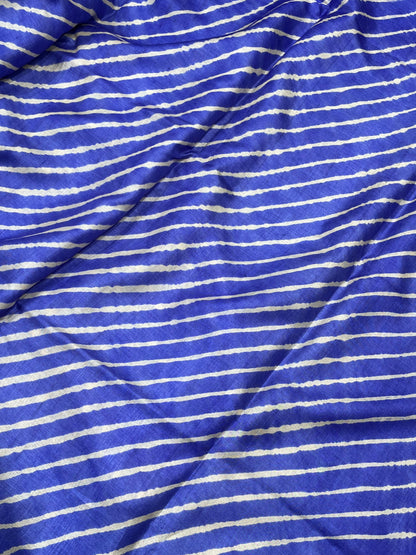 ROYAL BLUE TASSAR PURE HANDLOOM LEHERIYA SAREE