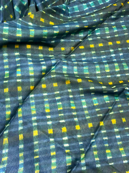NAVY BLUE TASSAR PURE HANDLOOM LEHERIYA SAREE