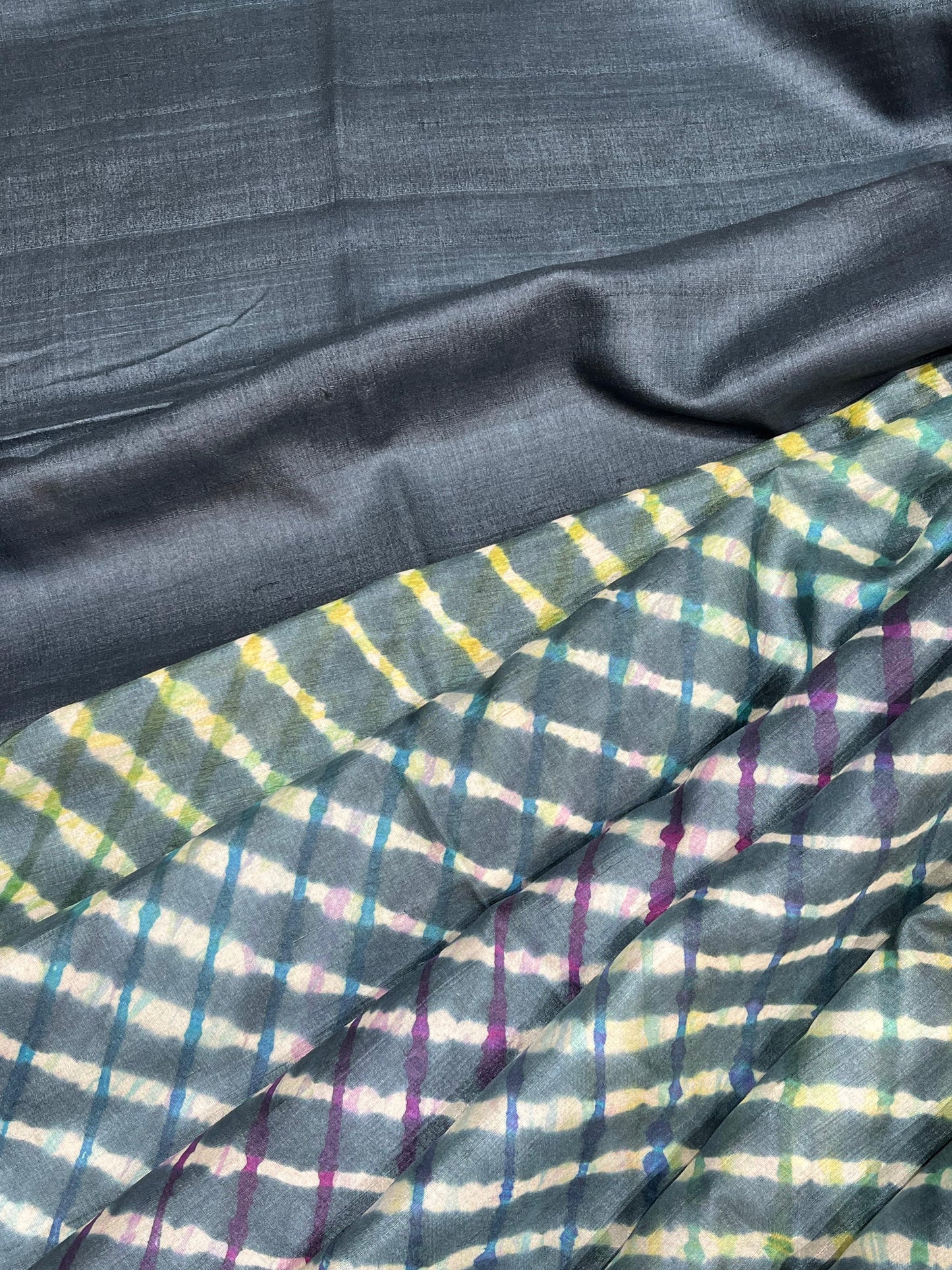 DEEP BLUE TASSAR PURE HANDLOOM LEHERIYA SAREE