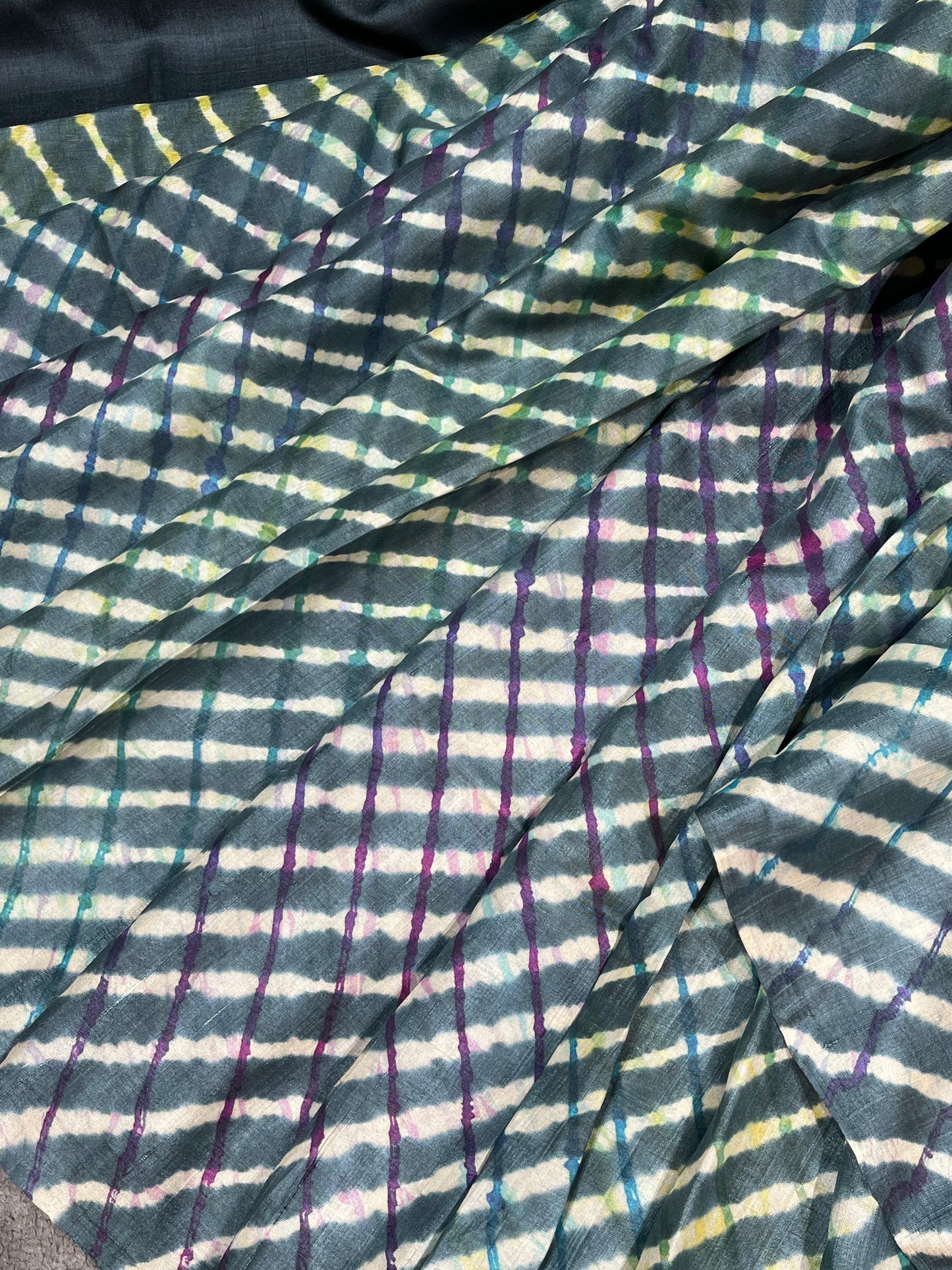 DEEP BLUE TASSAR PURE HANDLOOM LEHERIYA SAREE