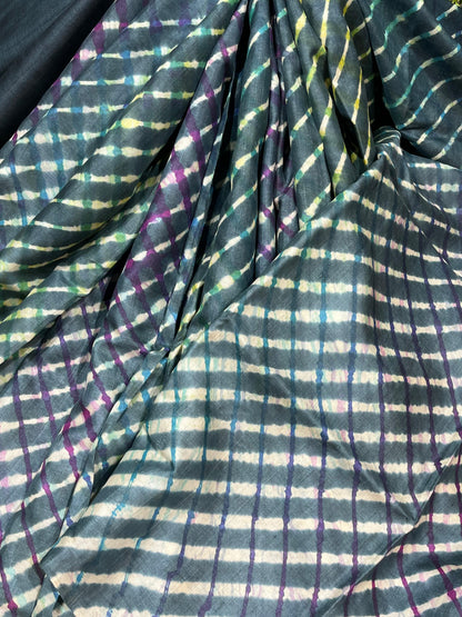 DEEP BLUE TASSAR PURE HANDLOOM LEHERIYA SAREE