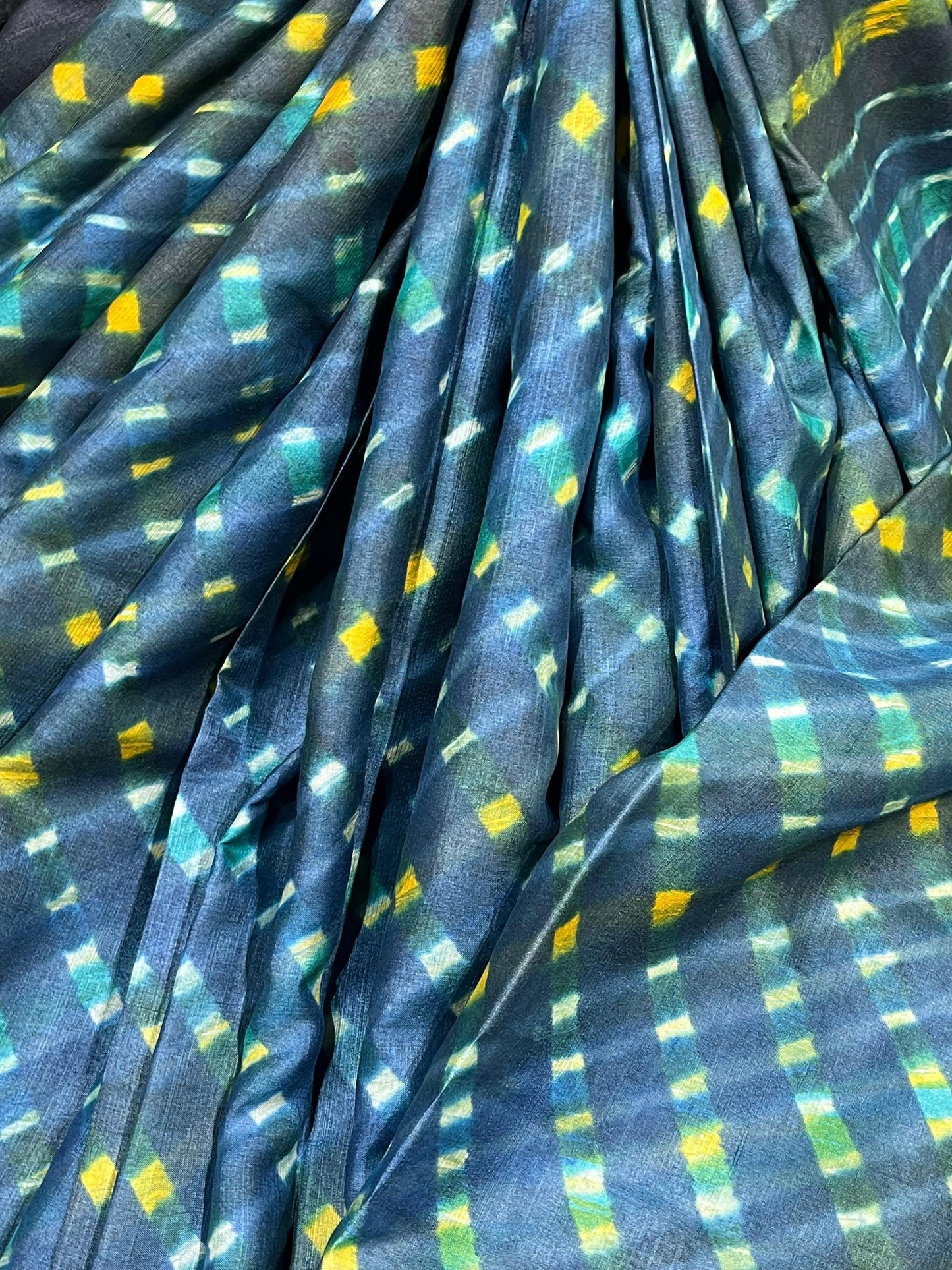 NAVY BLUE TASSAR PURE HANDLOOM LEHERIYA SAREE