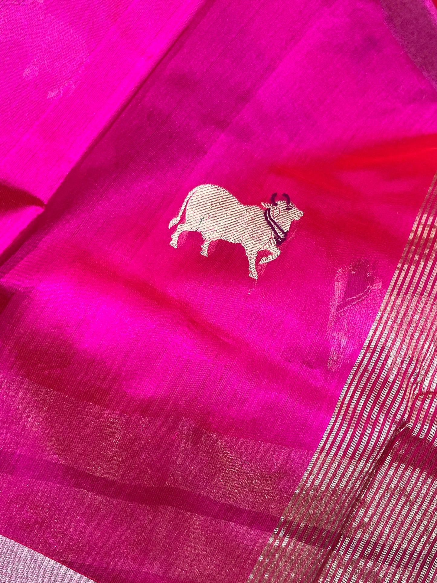 PINK SILK PURE HANDLOOM CHANDERI SAREE