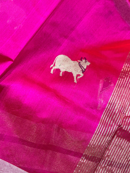 PINK SILK PURE HANDLOOM CHANDERI SAREE