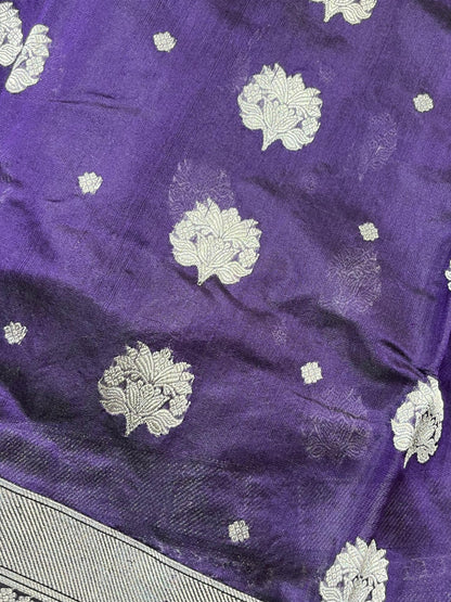 PURPLE SILK PURE HANDLOOM CHANDERI SAREE