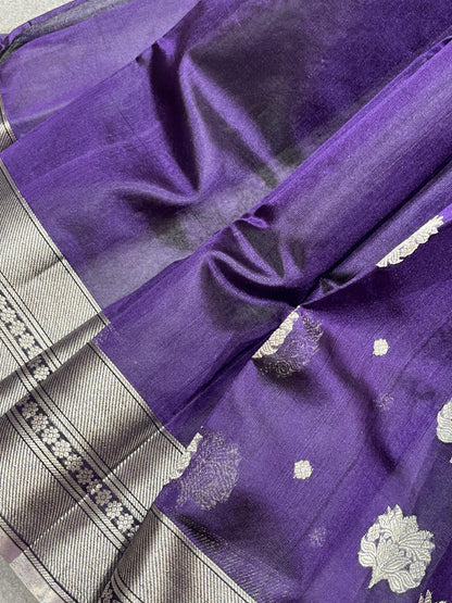 PURPLE SILK PURE HANDLOOM CHANDERI SAREE