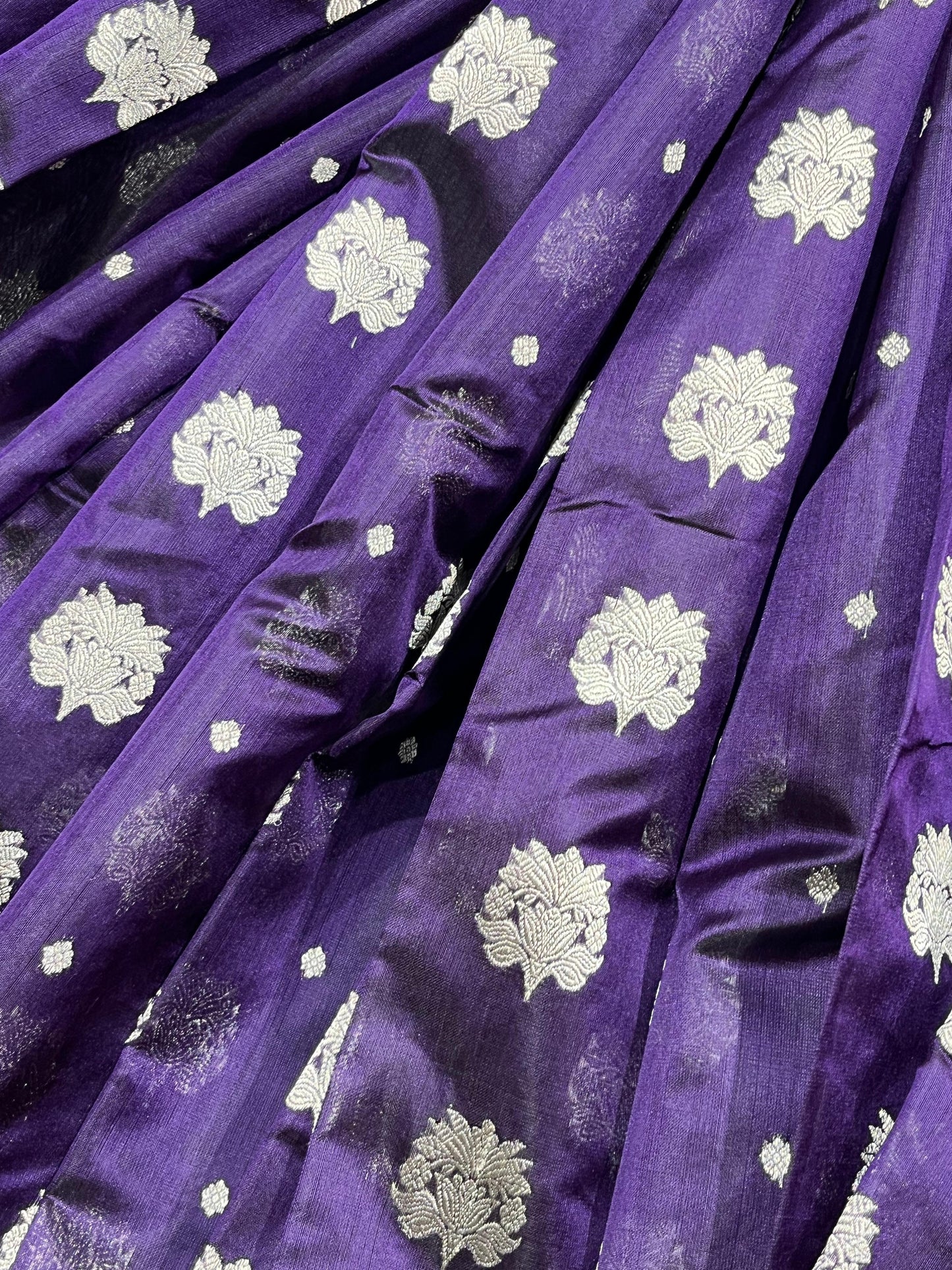 PURPLE SILK PURE HANDLOOM CHANDERI SAREE
