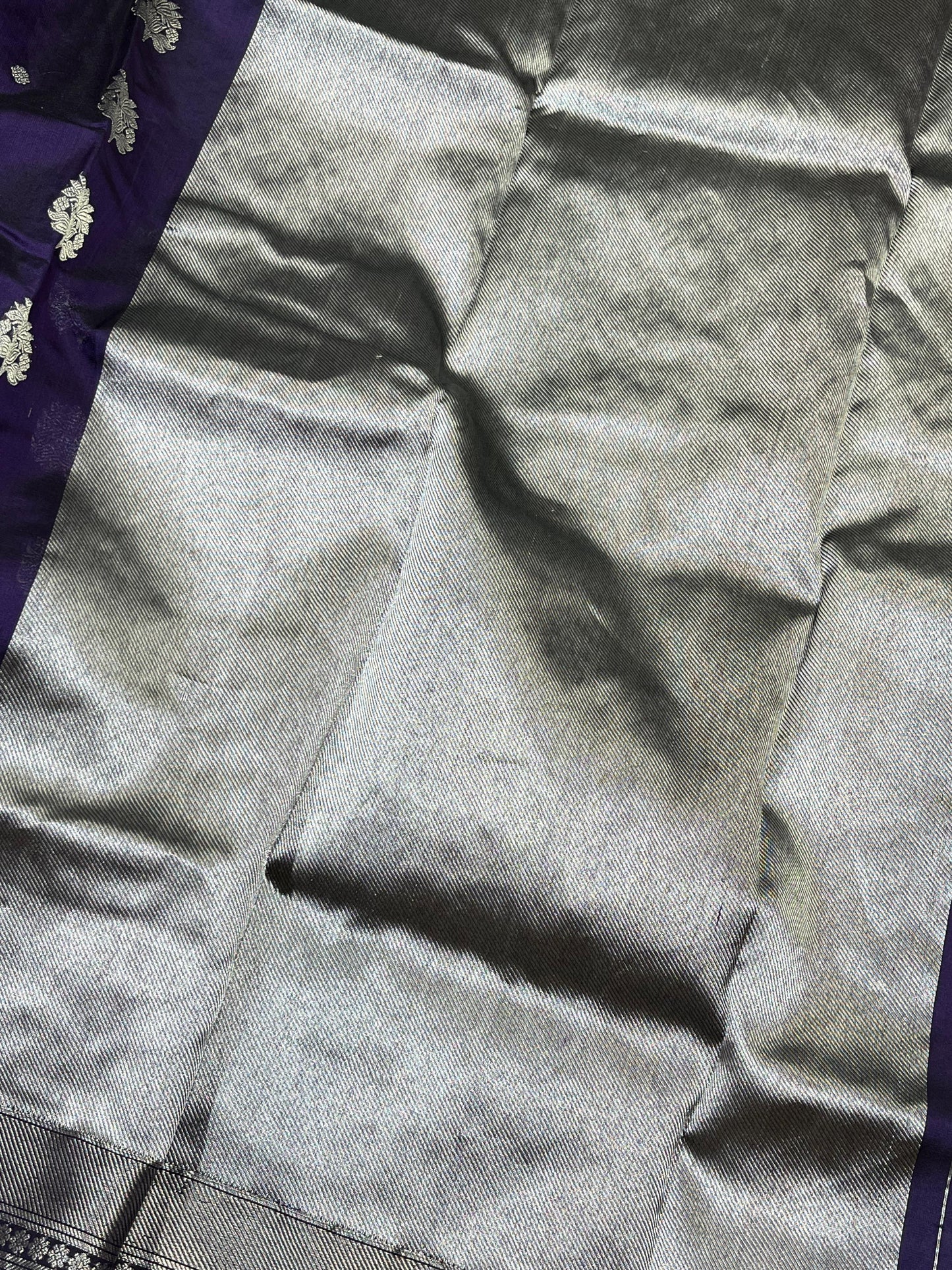 PURPLE SILK PURE HANDLOOM CHANDERI SAREE