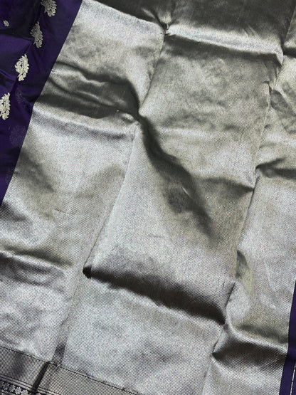 PURPLE SILK PURE HANDLOOM CHANDERI SAREE