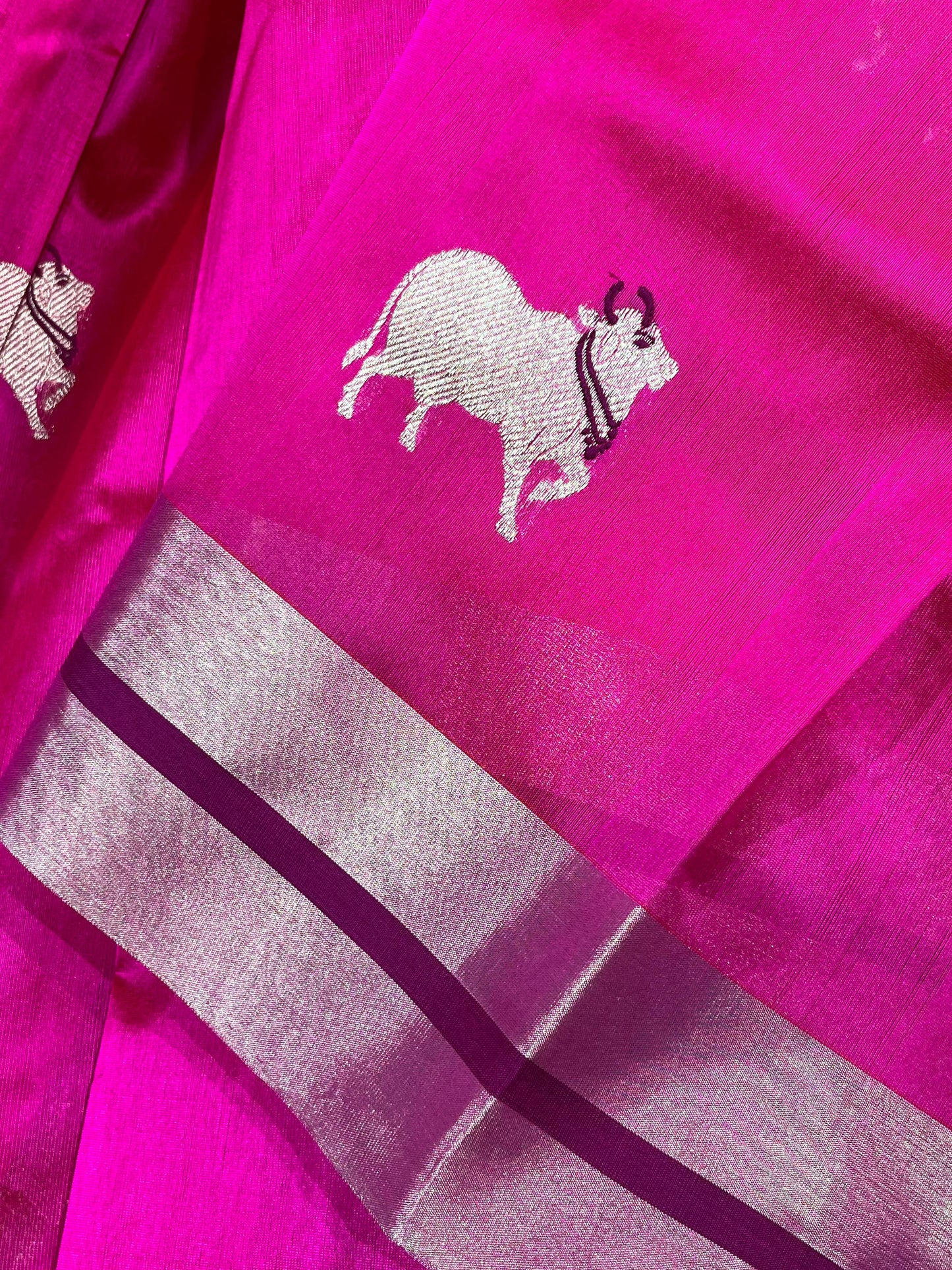 PINK SILK PURE HANDLOOM CHANDERI SAREE