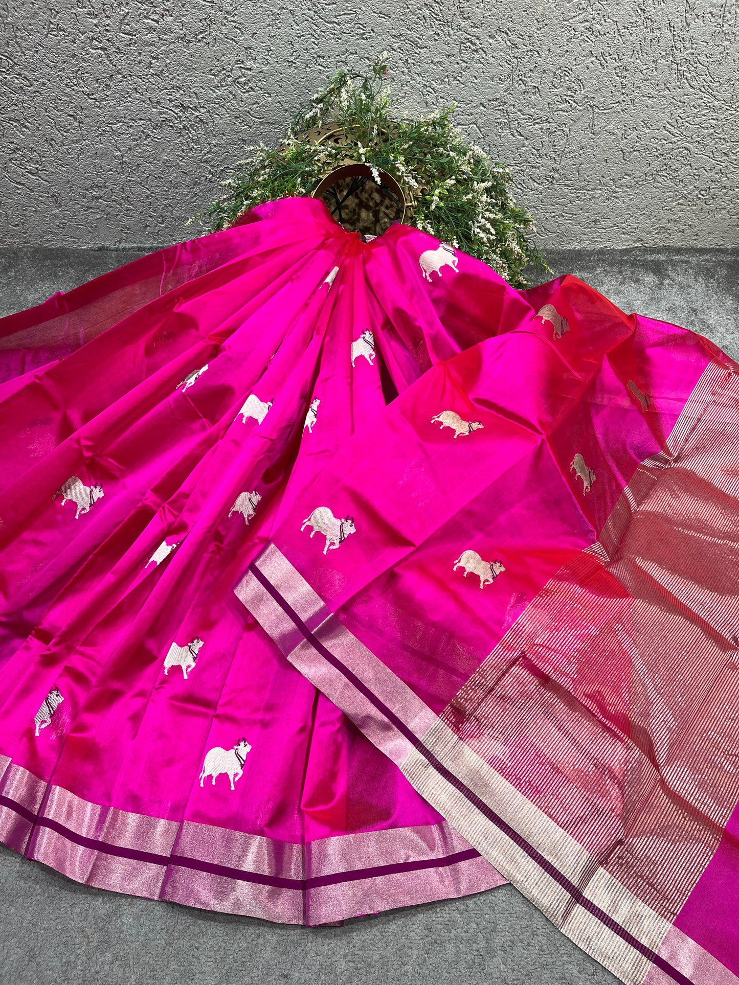 PINK SILK PURE HANDLOOM CHANDERI SAREE