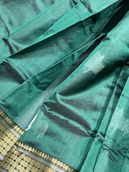 GREEN SILK PURE HANDLOOM CHANDERI SAREE