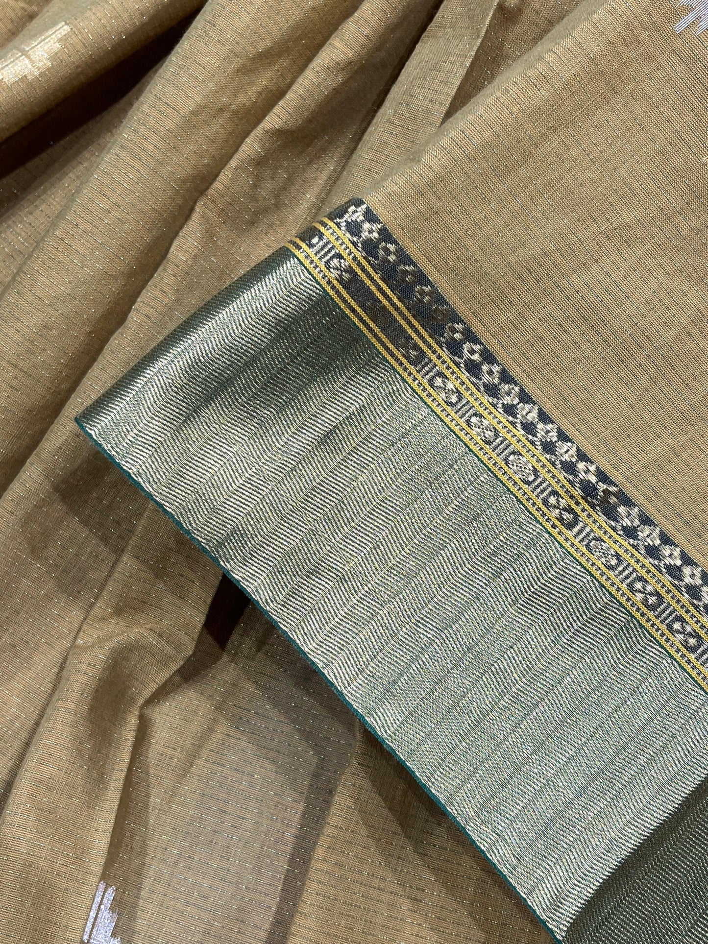 MUSTARD COTTON TISSUE PURE HANDLOOM PAITHANI SAREE
