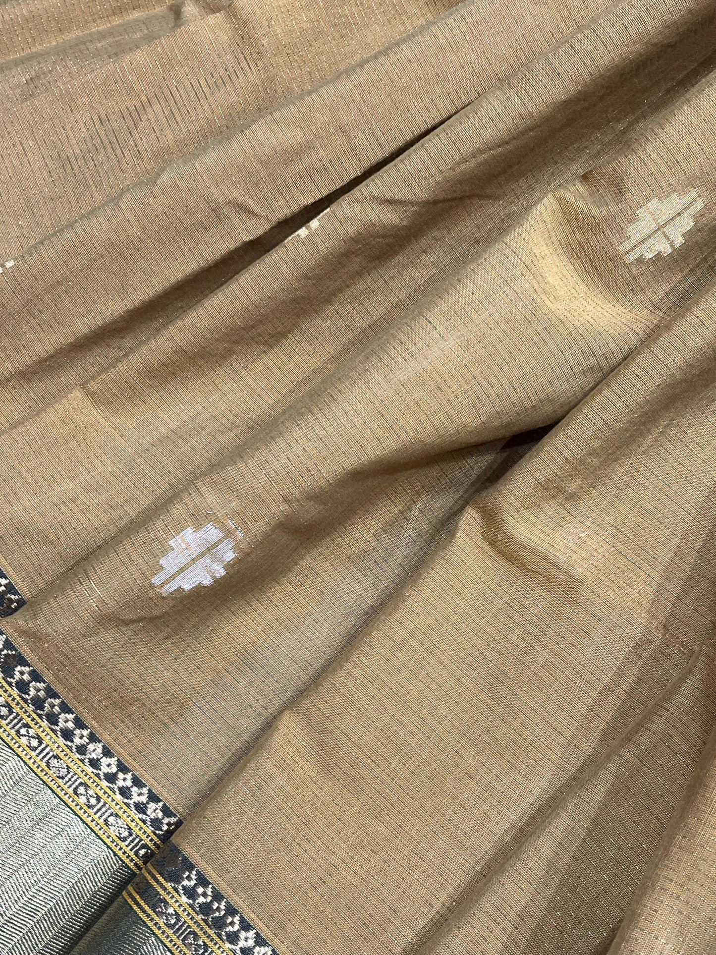 MUSTARD COTTON TISSUE PURE HANDLOOM PAITHANI SAREE