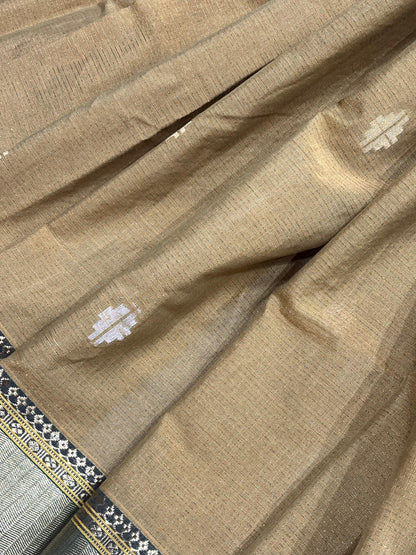 MUSTARD COTTON TISSUE PURE HANDLOOM PAITHANI SAREE