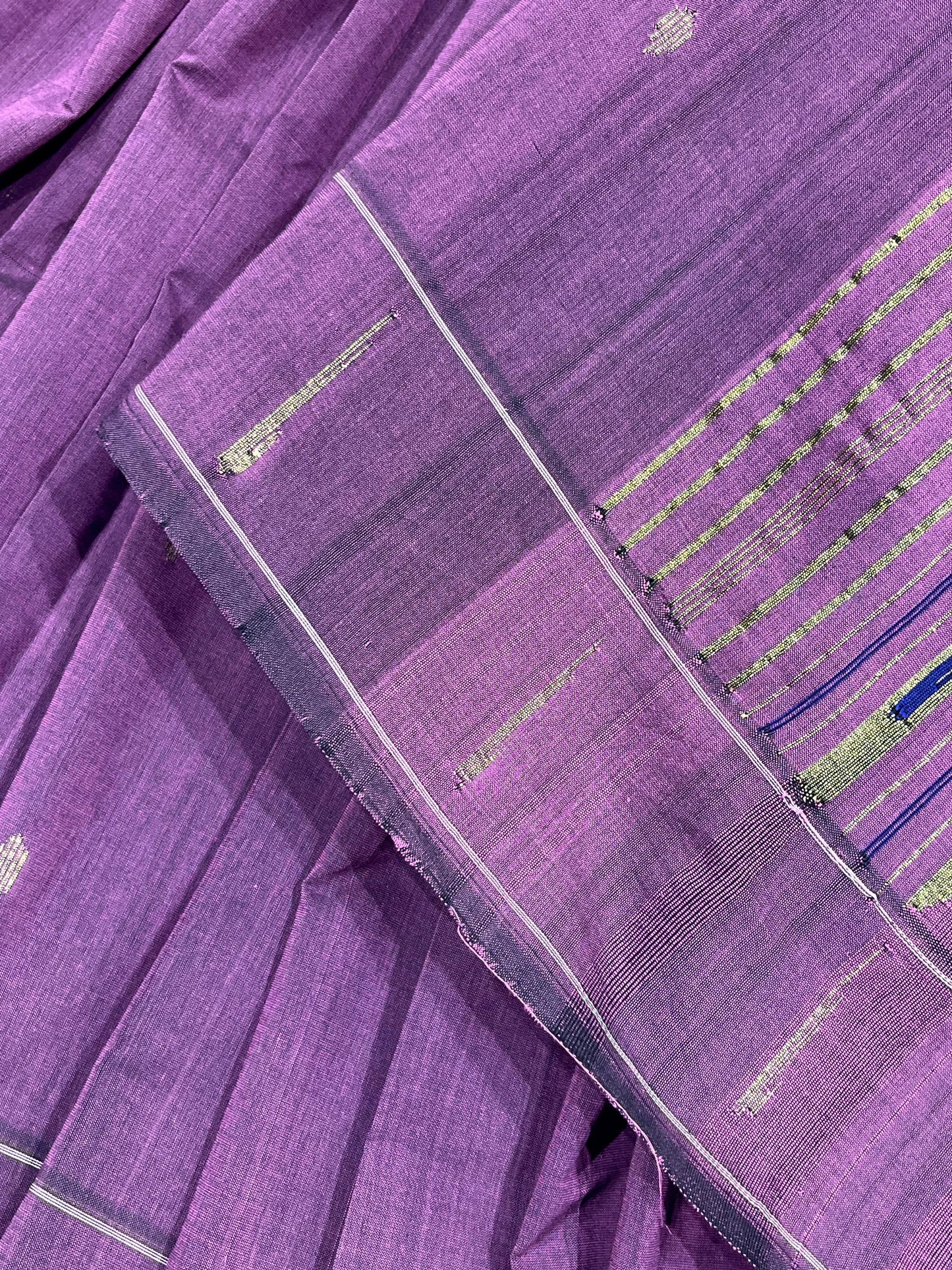 MAUVE COTTON PURE HANDLOOM PAITHANI SAREE