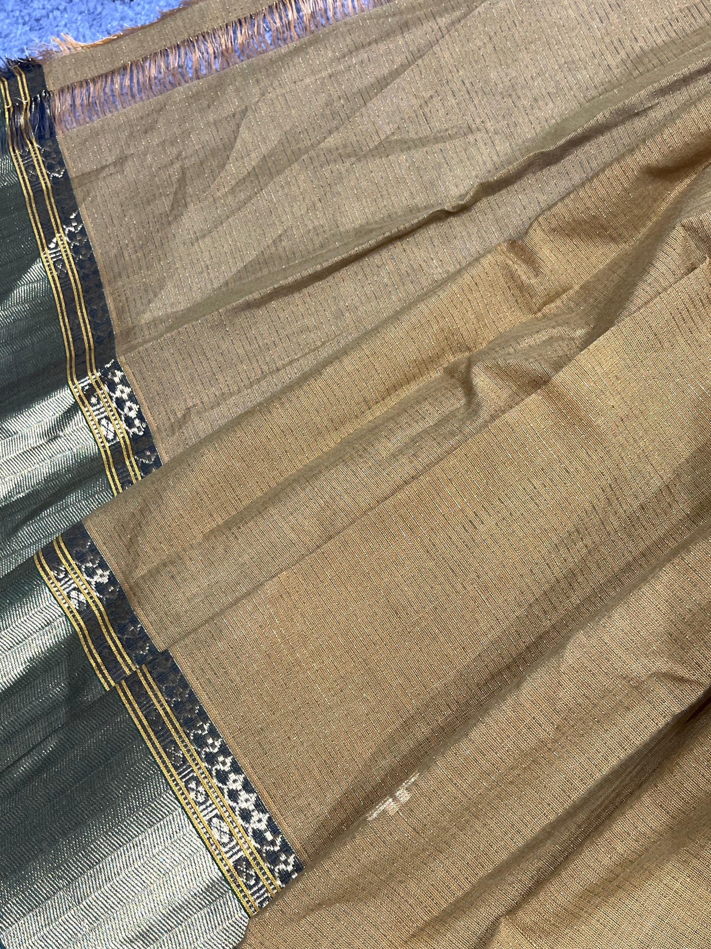 MUSTARD COTTON TISSUE PURE HANDLOOM PAITHANI SAREE