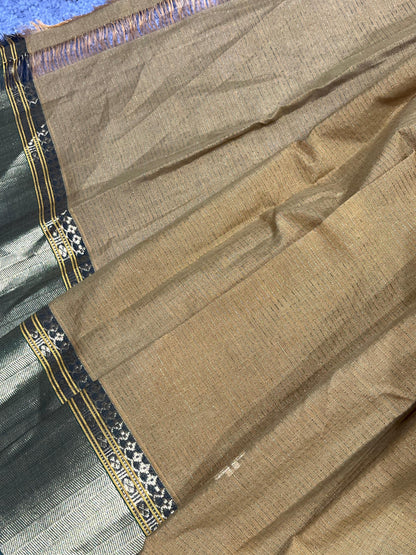 MUSTARD COTTON TISSUE PURE HANDLOOM PAITHANI SAREE