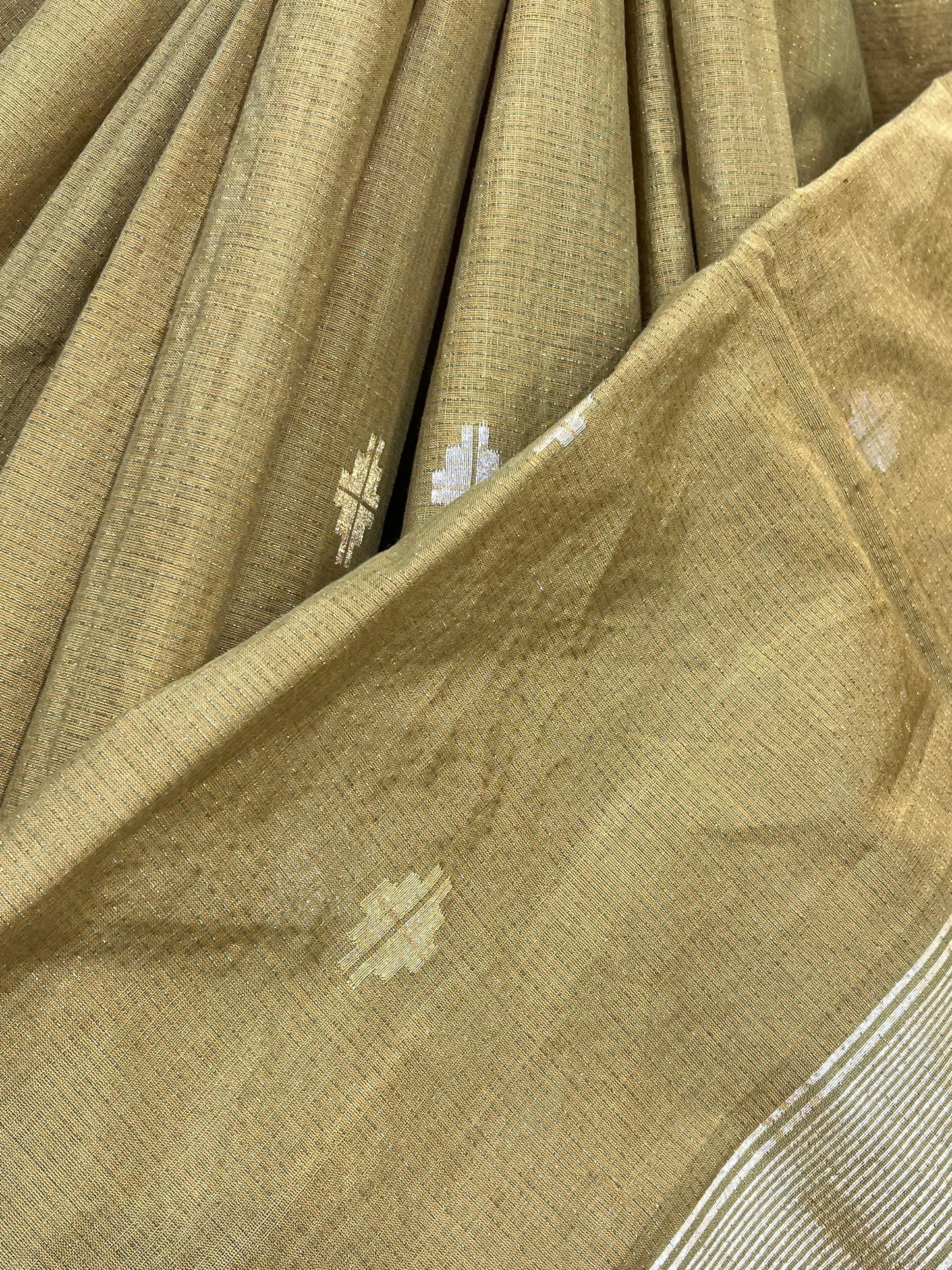 MUSTARD COTTON TISSUE PURE HANDLOOM PAITHANI SAREE