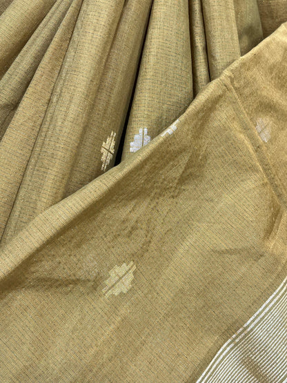 MUSTARD COTTON TISSUE PURE HANDLOOM PAITHANI SAREE