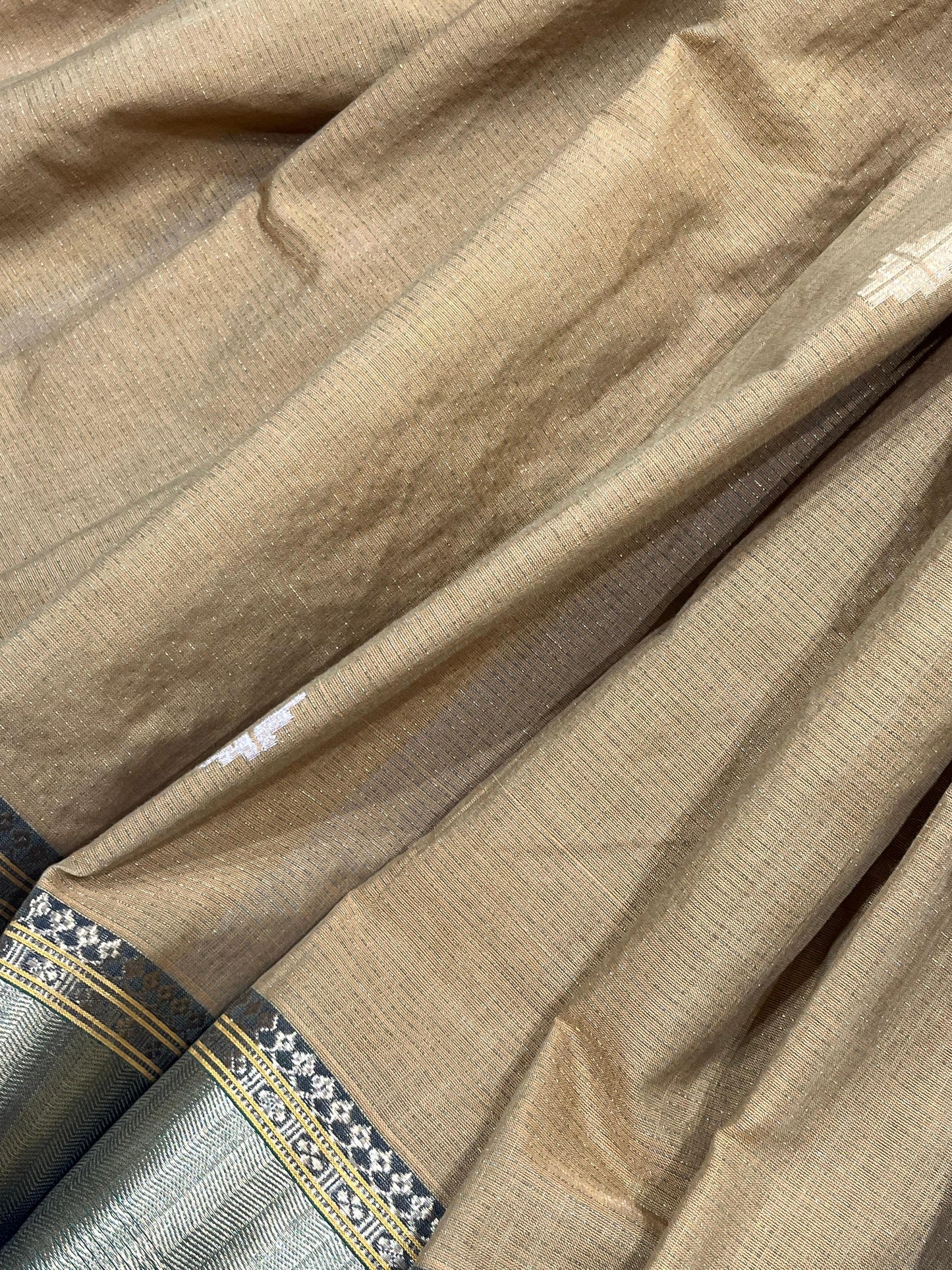 MUSTARD COTTON TISSUE PURE HANDLOOM PAITHANI SAREE