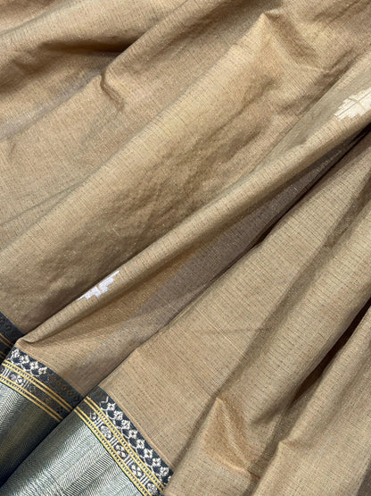 MUSTARD COTTON TISSUE PURE HANDLOOM PAITHANI SAREE