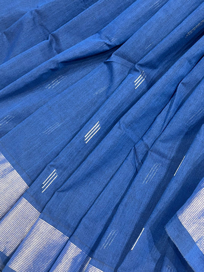 ROYAL BLUE COTTON PURE HANDLOOM PAITHANI SAREE
