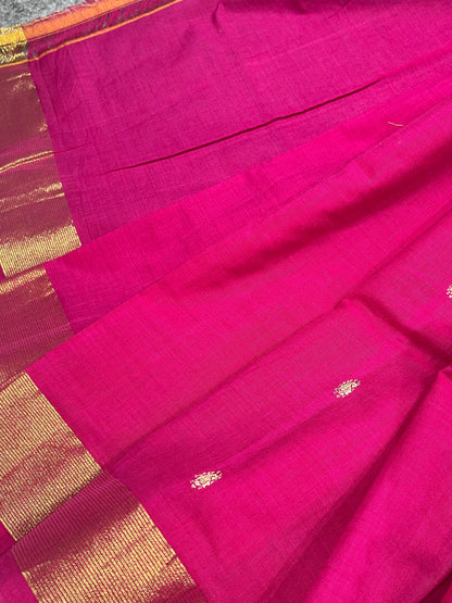 PINK COTTON PURE HANDLOOM PAITHANI SAREE