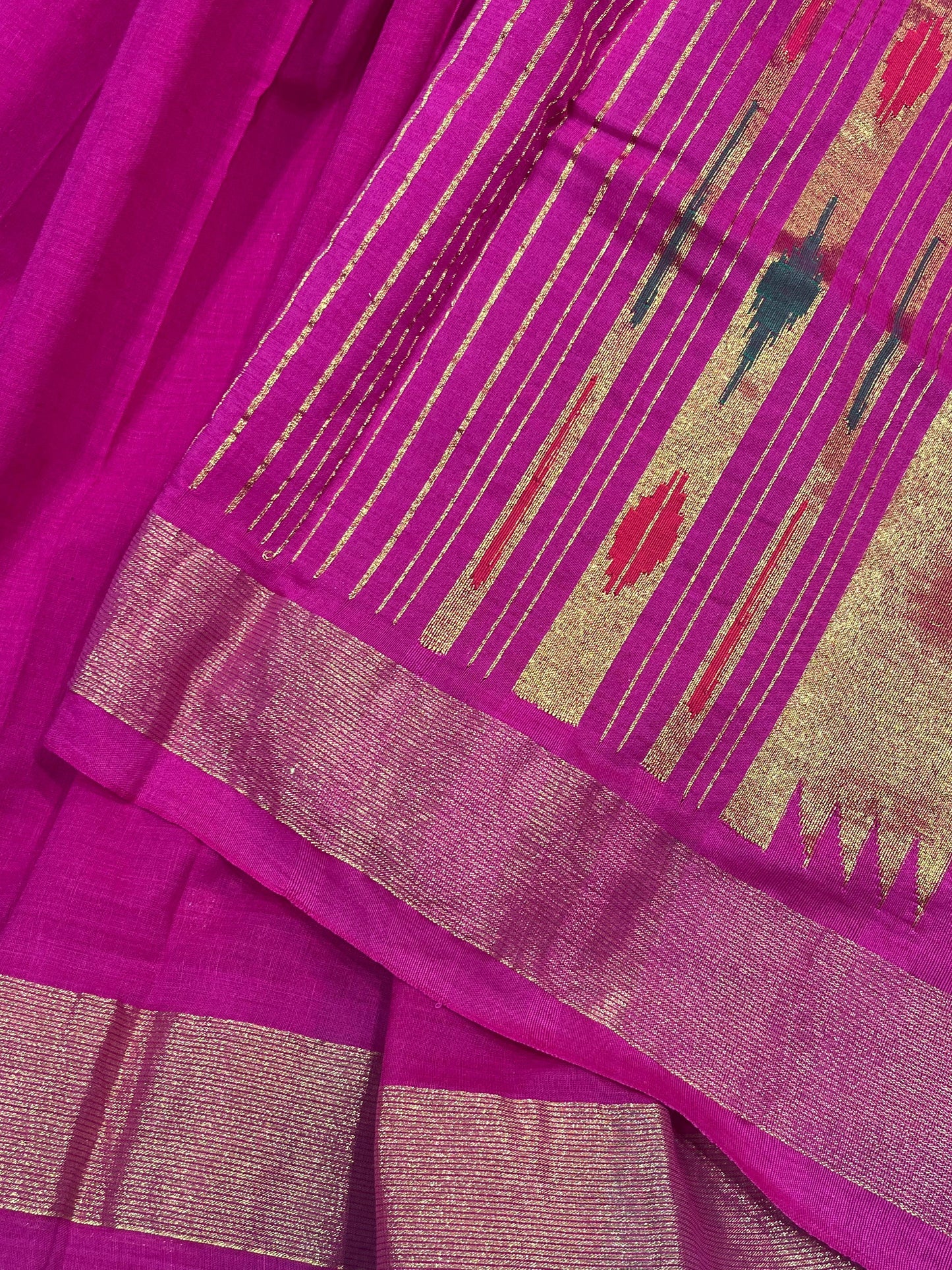 PINK COTTON PURE HANDLOOM PAITHANI SAREE