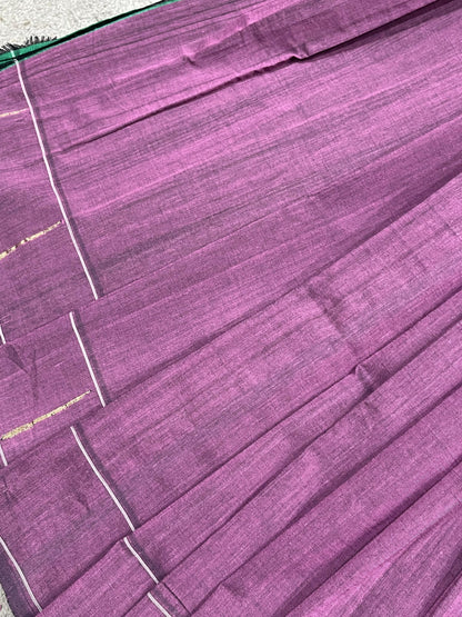 MAUVE COTTON PURE HANDLOOM PAITHANI SAREE