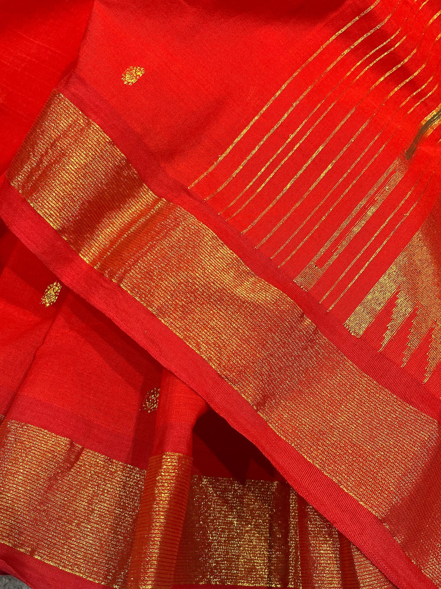 RED COTTON PURE HANDLOOM PAITHANI SAREE