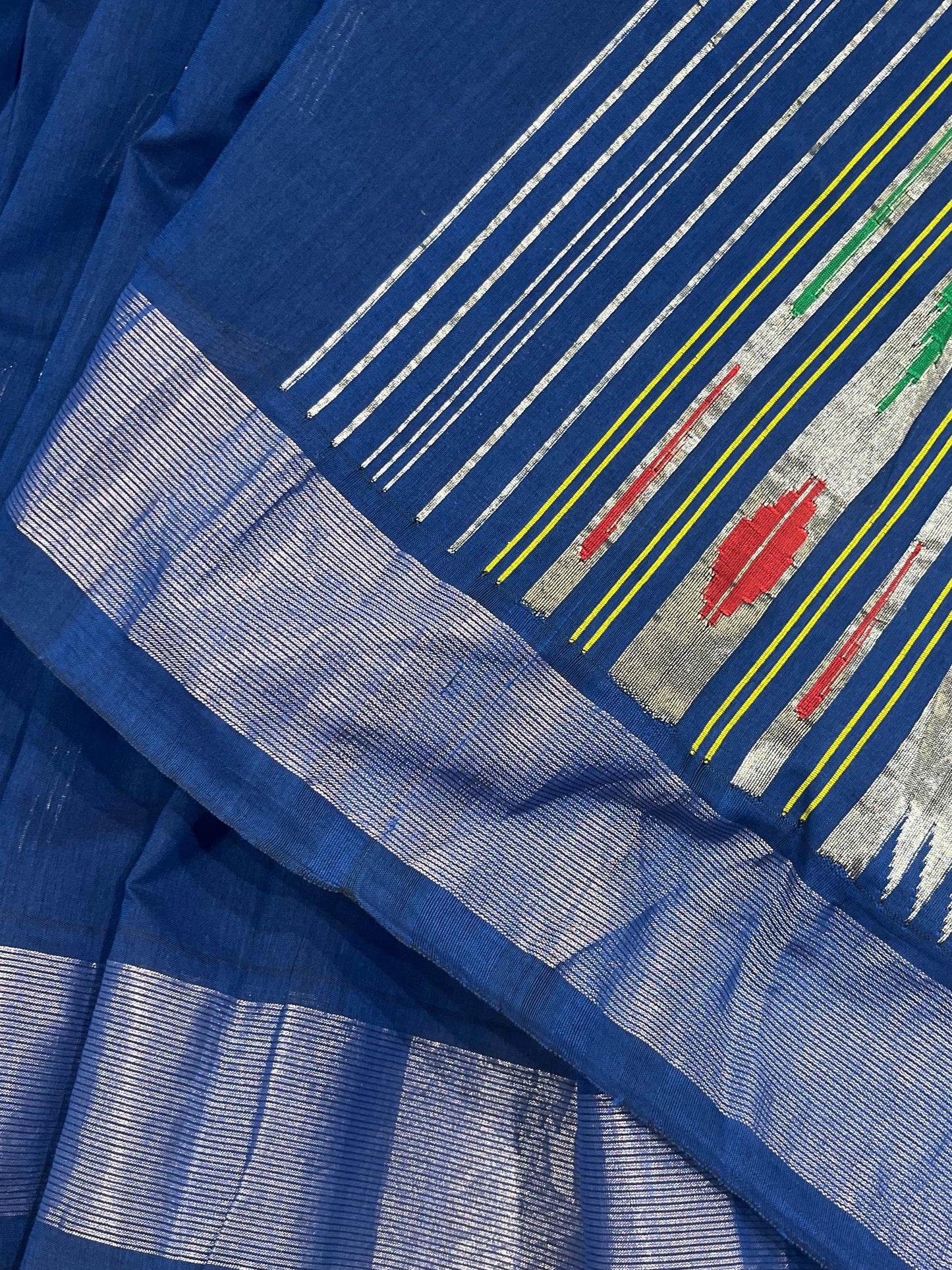 ROYAL BLUE COTTON PURE HANDLOOM PAITHANI SAREE