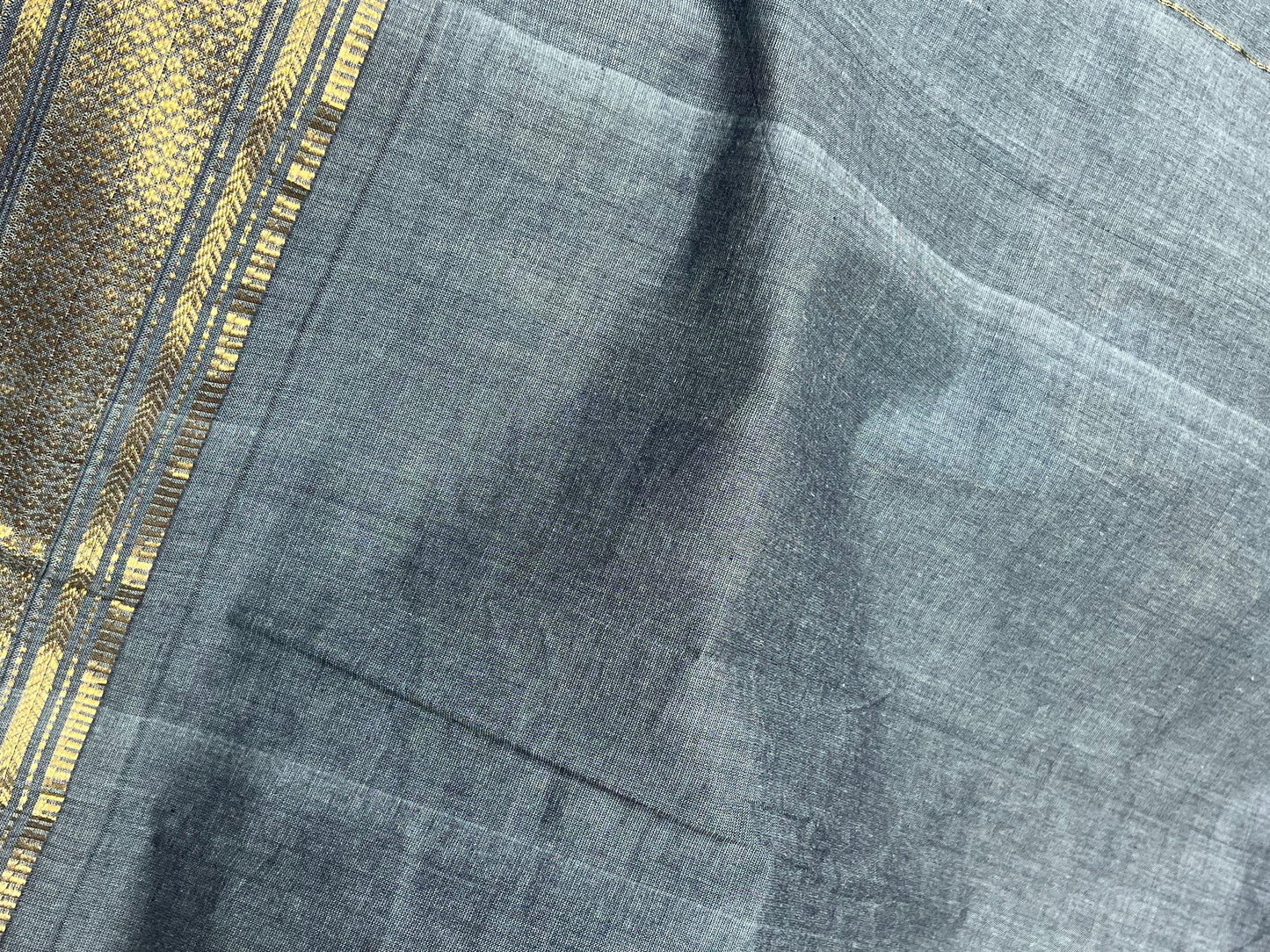 GREY COTTON PURE HANDLOOM PAITHANI SAREE