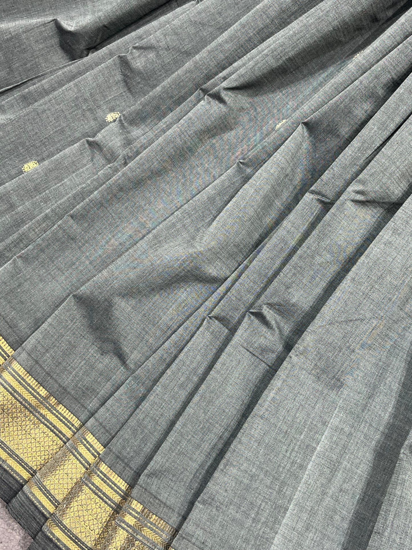 GREY COTTON PURE HANDLOOM PAITHANI SAREE