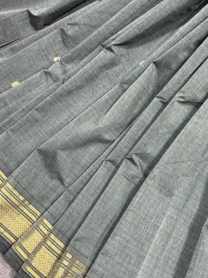 GREY COTTON PURE HANDLOOM PAITHANI SAREE
