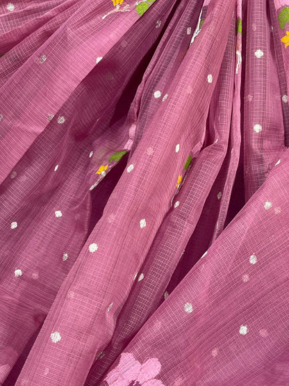 PINK PURE HANDLOOM KOTA DORIYA SAREE