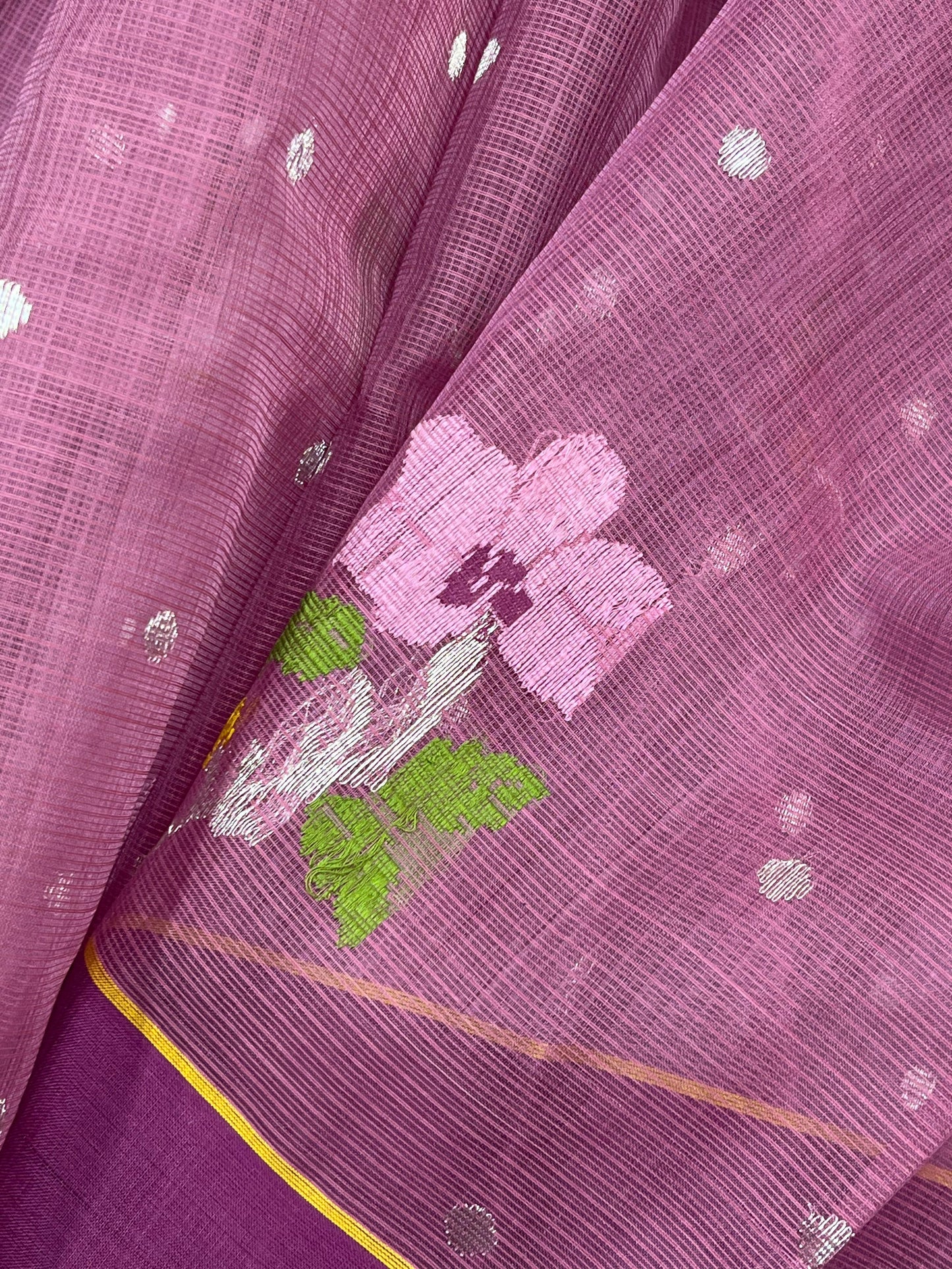PINK PURE HANDLOOM KOTA DORIYA SAREE