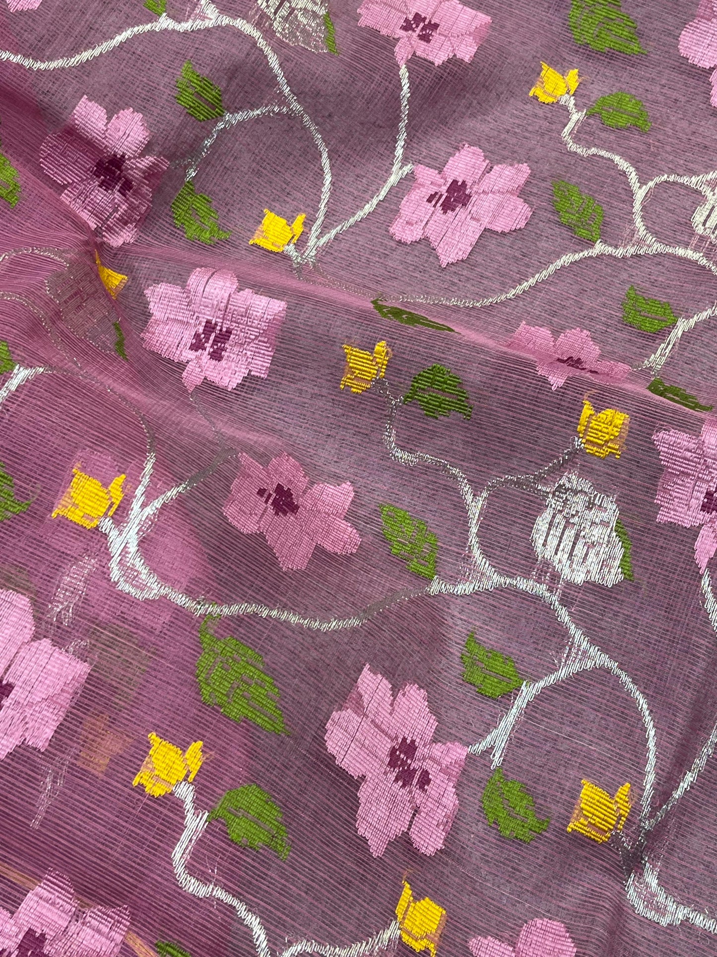 PINK PURE HANDLOOM KOTA DORIYA SAREE
