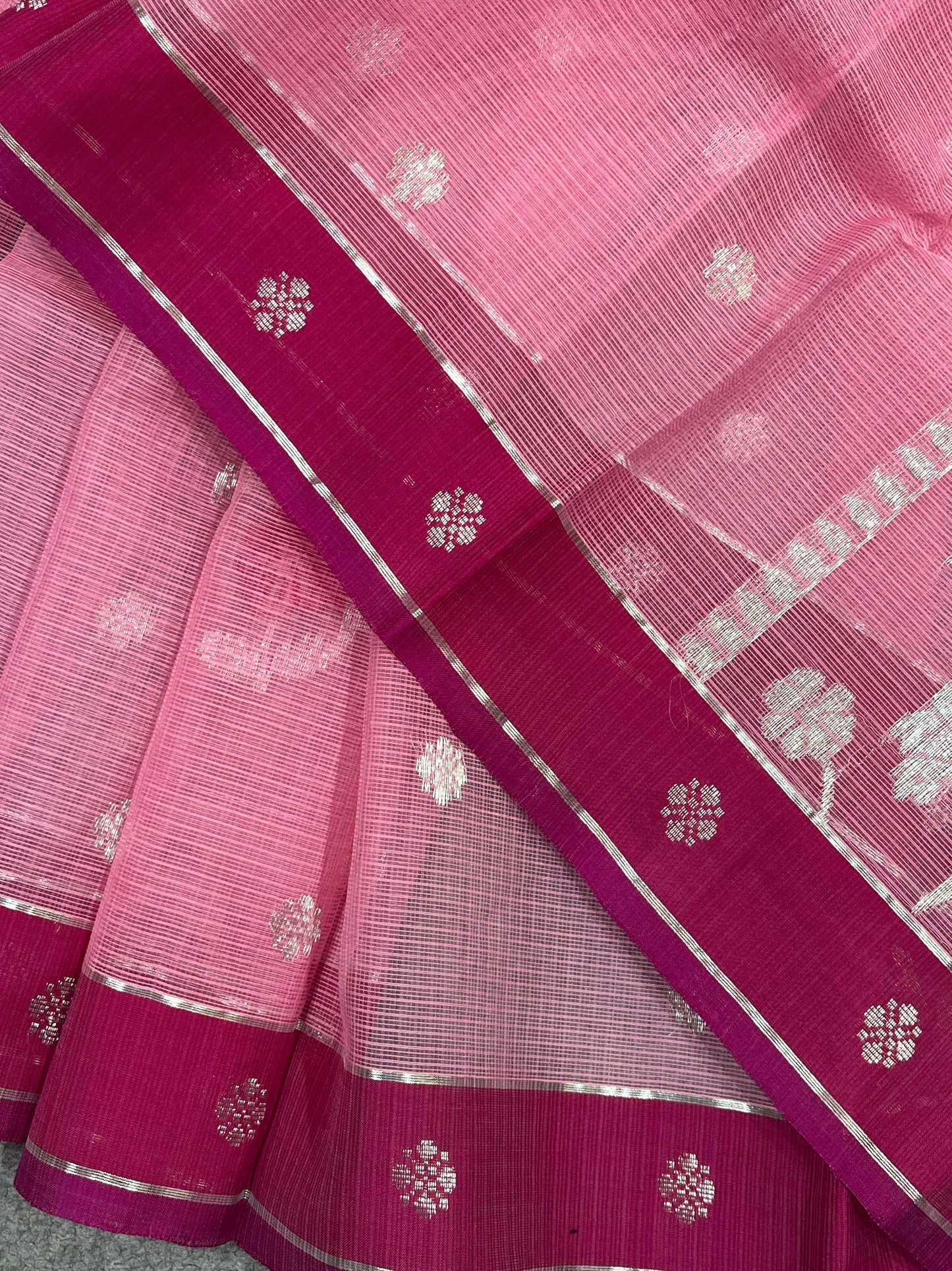PINK PURE HANDLOOM KOTA DORIYA SAREE