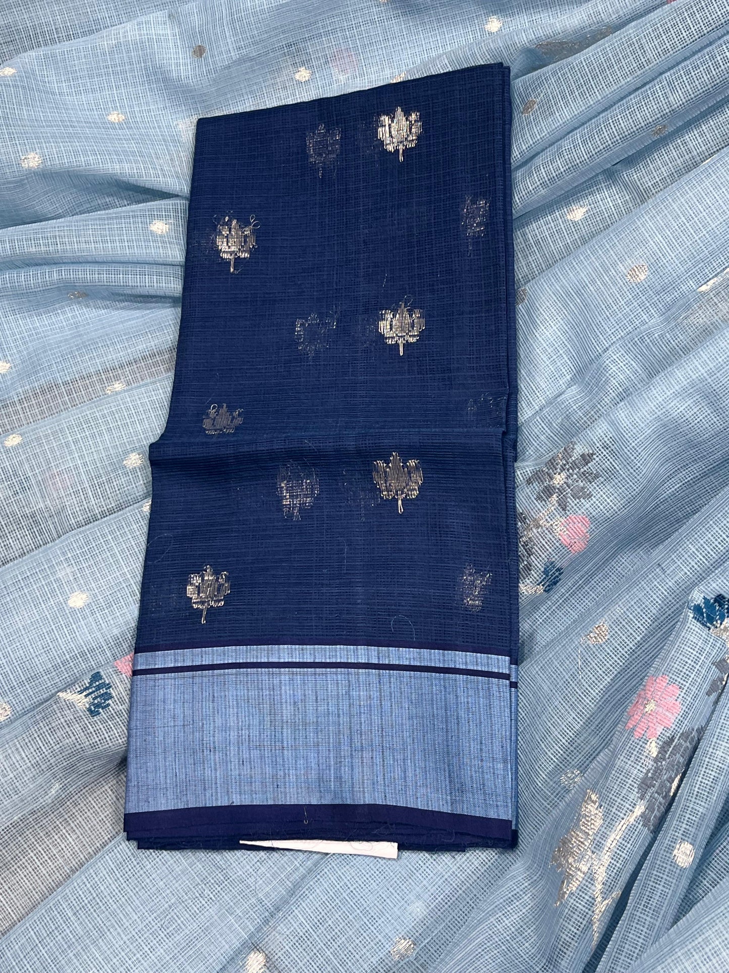 SKY BLUE  PURE HANDLOOM KOTA DORIYA SAREE