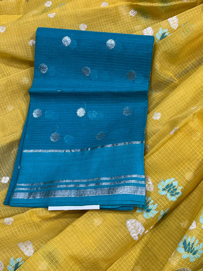 YELLOW PURE HANDLOOM KOTA DORIYA SAREE