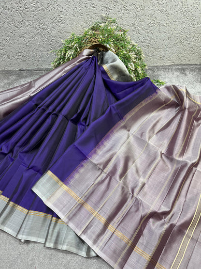 ROYAL BLUE SILK PURE HANDLOOM KANJIVARAM SAREE
