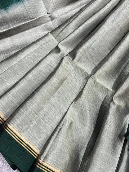 SAGE GREY SILK PURE HANDLOOM KANJIVARAM SAREE