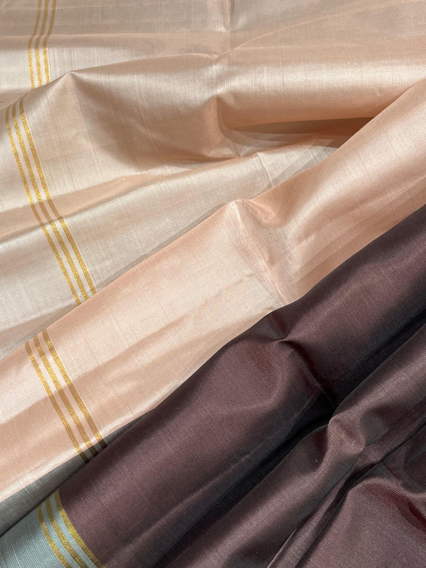 DARK BROWN SILK PURE HANDLOOM KANJIVARAM SAREE