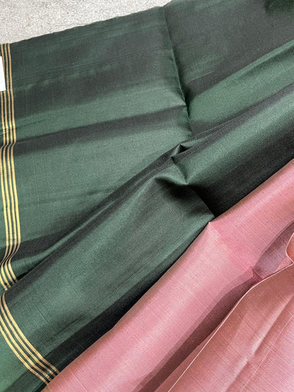 DUSTY PINK SILK PURE HANDLOOM KANJIVARAM SAREE