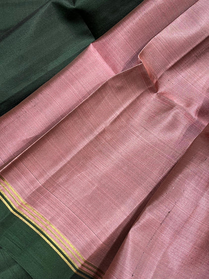 DUSTY PINK SILK PURE HANDLOOM KANJIVARAM SAREE