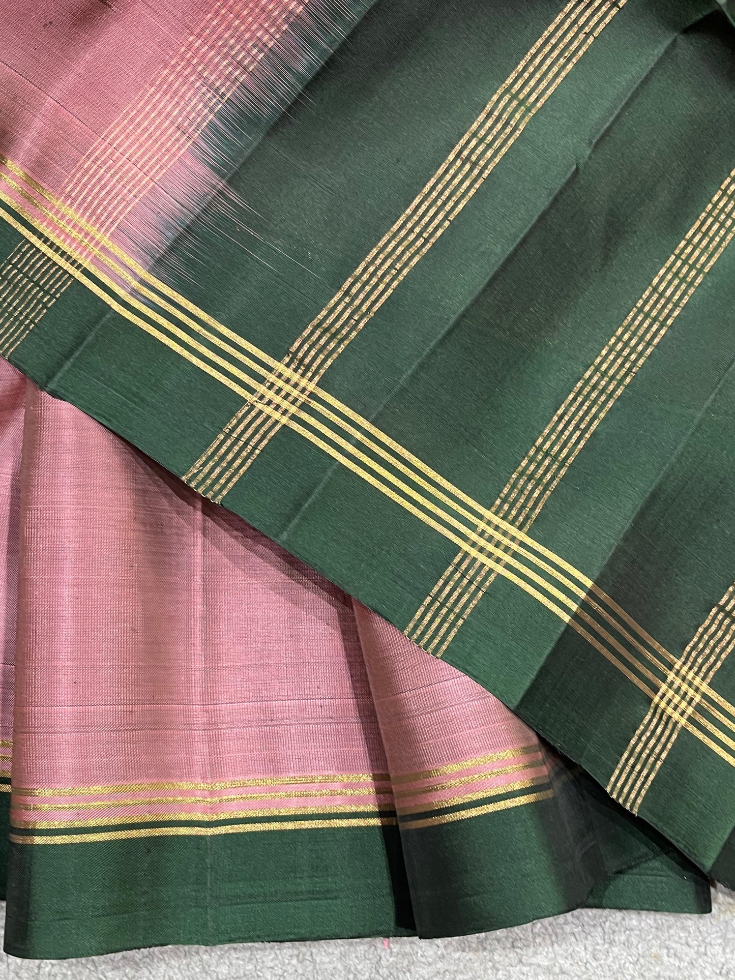 DUSTY PINK SILK PURE HANDLOOM KANJIVARAM SAREE