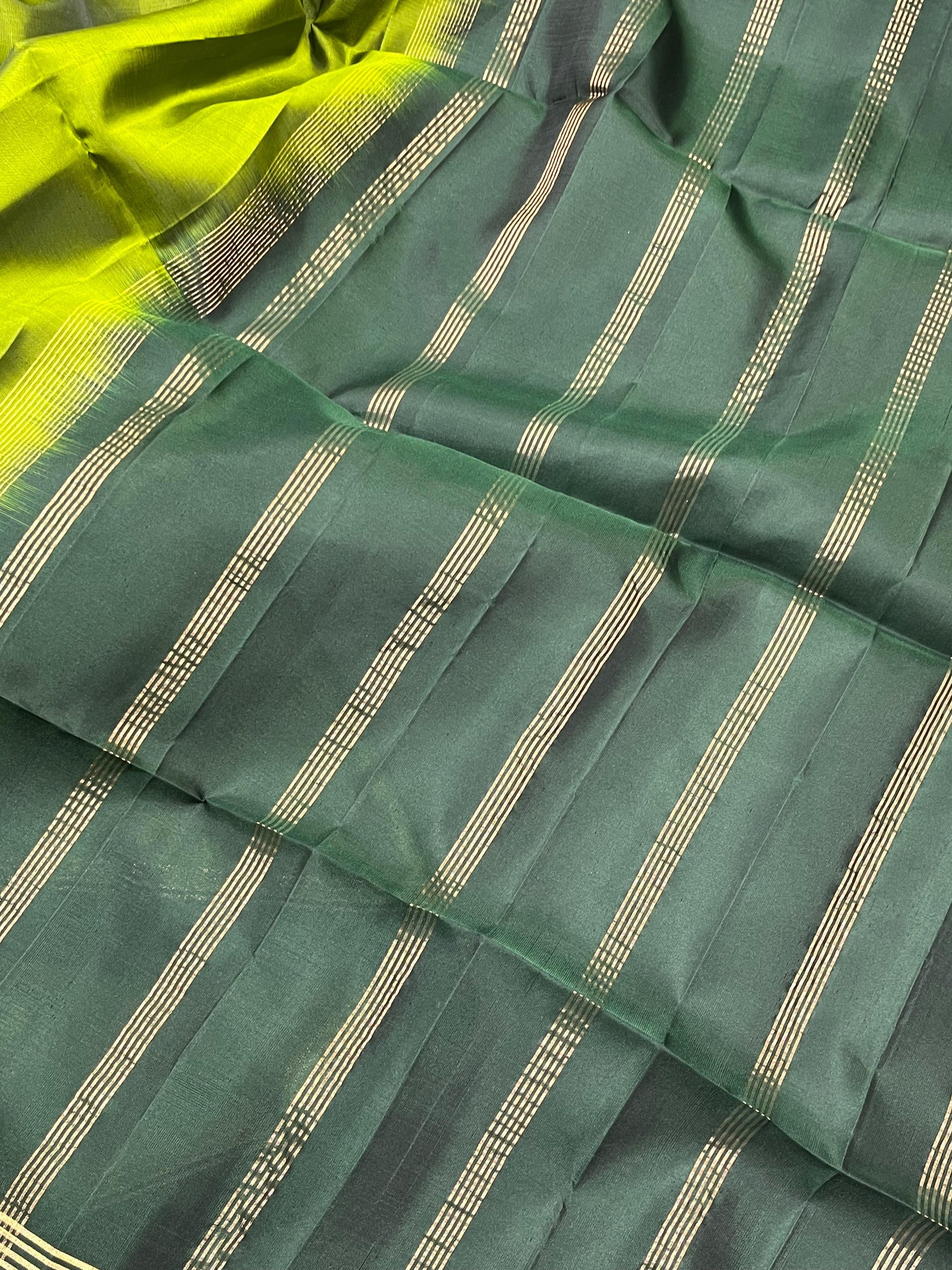 LIME GREEN SILK PURE HANDLOOMK KANJIVARAM SAREE